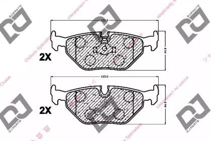 Комплект тормозных колодок, дисковый тормоз DJ PARTS BP1187